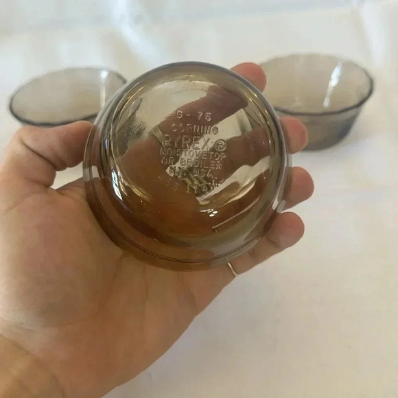 Pyrex Vintage Amber Custard Cups Set of 3 G-75 #463 175mL - Picture 3 of 4